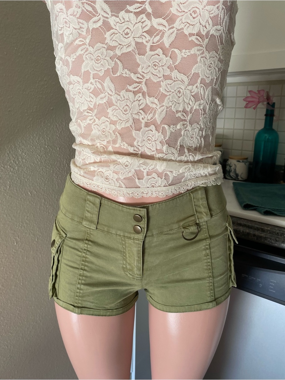 Urban outfitters green cargo shorts